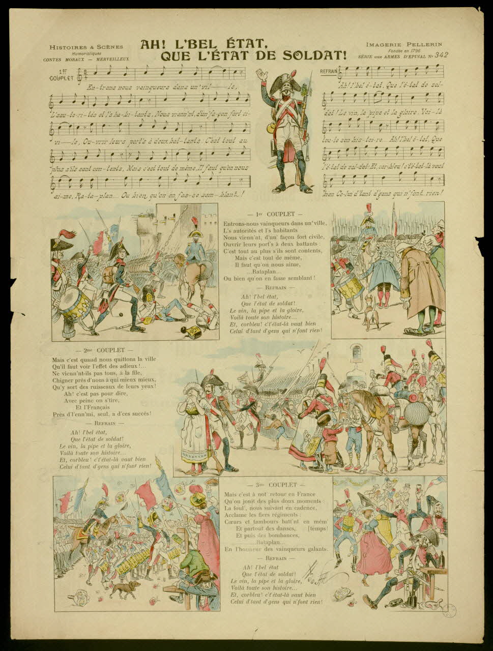 Pellerin estampe AH ! L'BEL ETAT,  QUE L'ETAT DE SOLDAT ! Lorraine, France 1902 1998.37.175 Photo