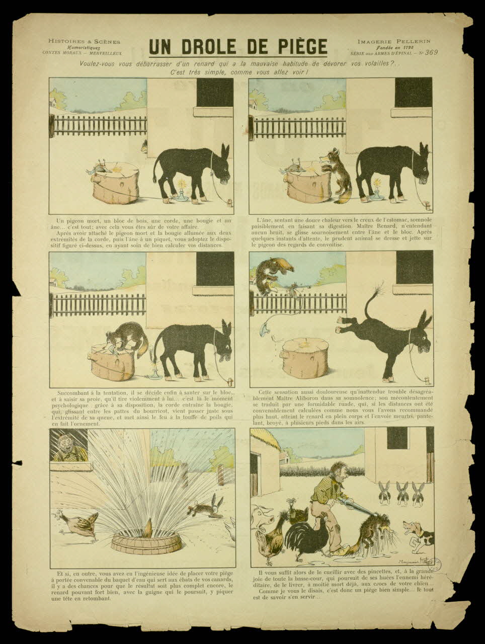 Benjamin Rabier ; Pellerin à compartiments (2 x 3) UN DROLE DE PIEGE Lorraine, France 1903 1998.37.178 Photo