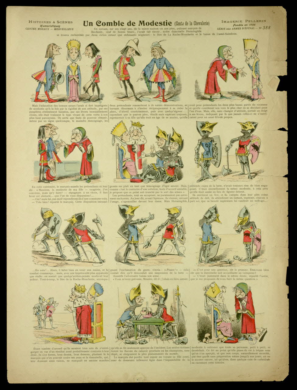 B. Moloch ; Pellerin à compartiments (3 x 4) Un Comble de Modestie (Conte de la Chevalerie) Lorraine, France 1904 1998.37.182 Photo