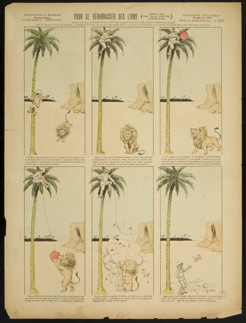 Galco ; Pellerin à compartiments (3 x 3) POUR SE DEBARRASSER DES LIONS Lorraine, France 1904 1998.37.184 Photo