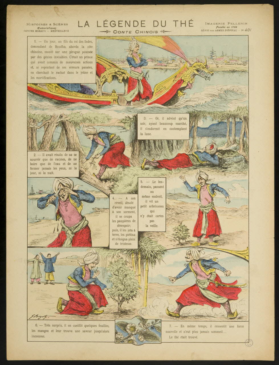 Bigot G. ; Pellerin à compartiments LA LEGENDE DU THE  CONTE CHINOIS Lorraine, France 1907 1998.37.194 Photo