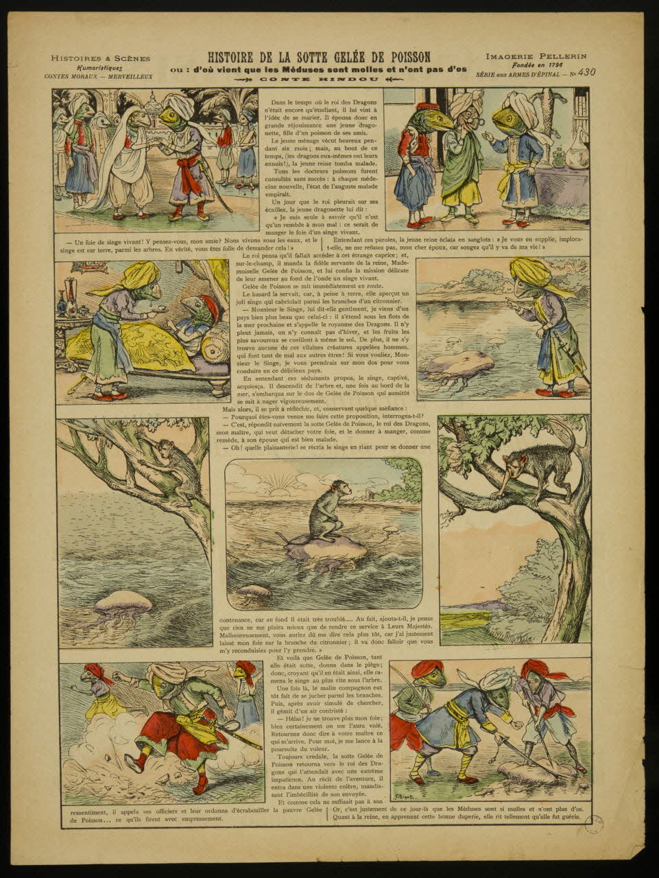 Bigot G. ; Pellerin à compartiments HISTOIRE DE LA SOTTE GELEE DE POISSON  ou : d'où vient que les Méduses sont molles et n'ont pas d'os  CONTE HINDOU Lorraine, France 1909 1998.37.205 Photo