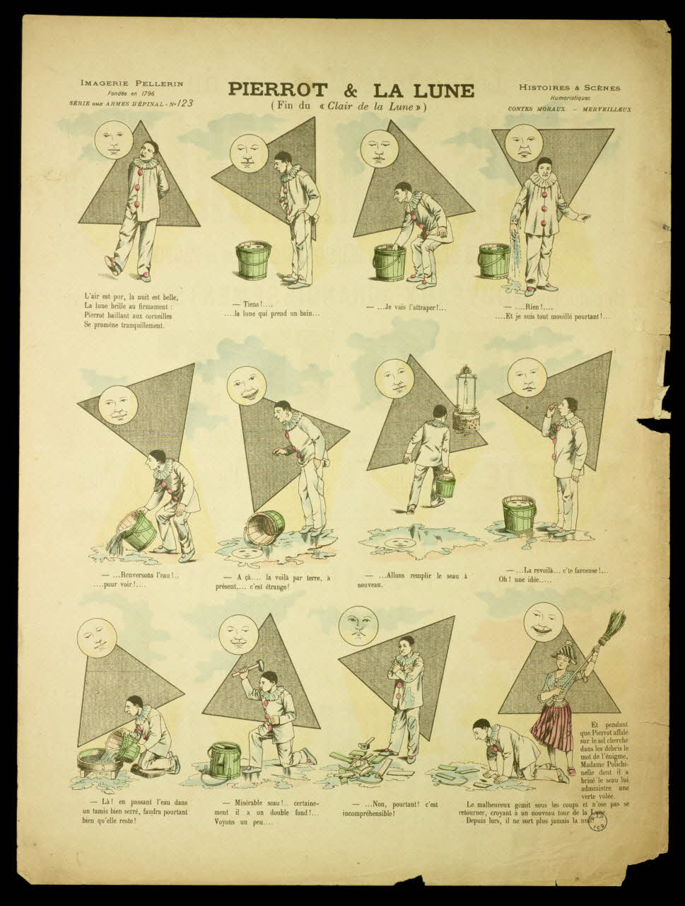 Pellerin à registres (3) PIERROT ET LA LUNE  (Fin du "Clair de la Lune") Lorraine, France 1893 1998.37.34 Photo