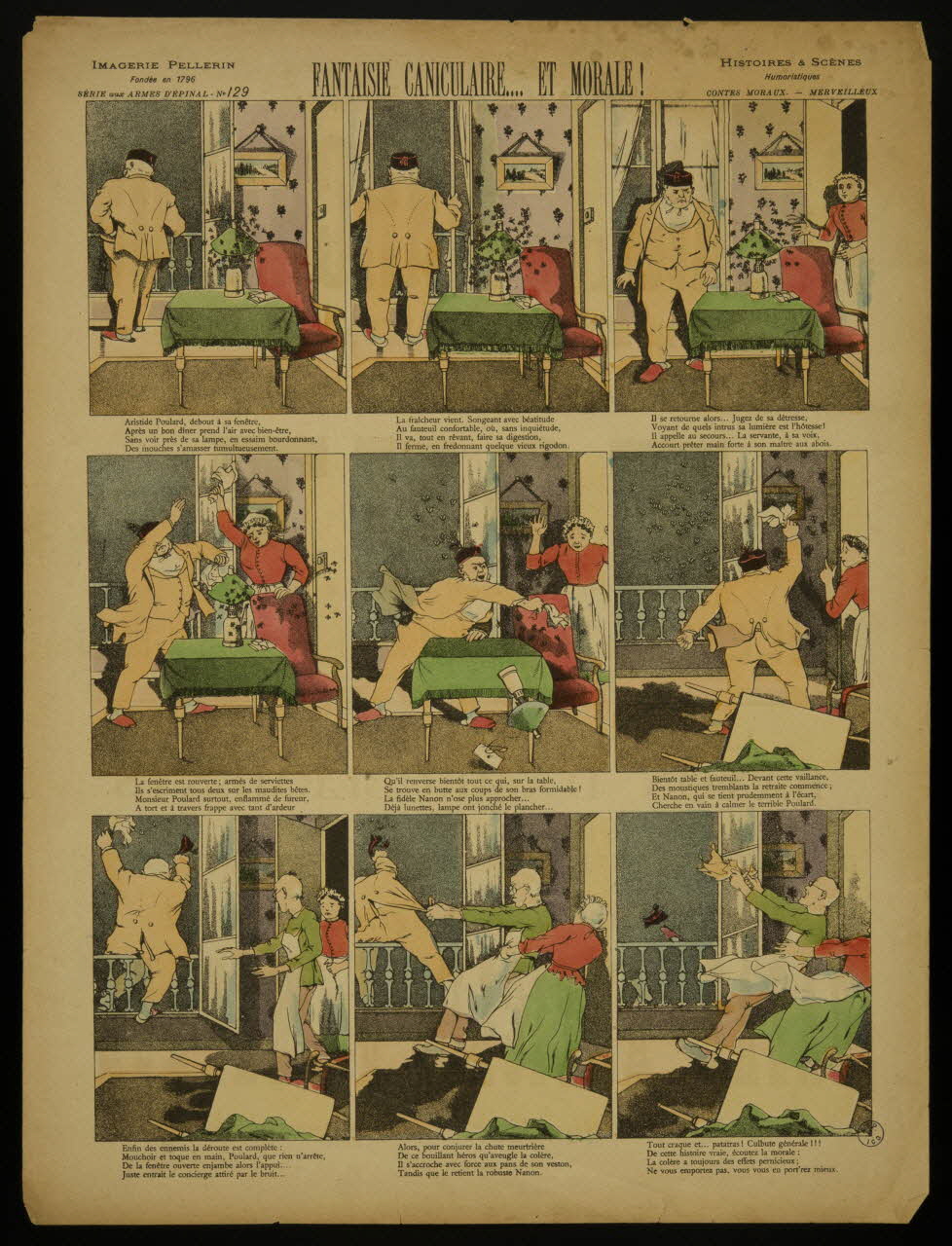Pellerin à compartiments (3 x 3) FANTAISIE CANICULAIRE... ET MORALE ! Lorraine, France 1894 1998.37.38 Photo