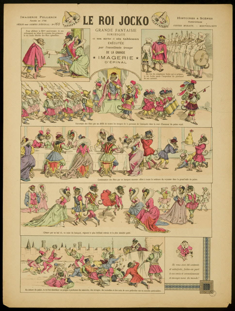 Phosty E. ; Pellerin estampe LE ROI JOCKO  GRANDE FANTAISIE  SIMIESQUE Lorraine, France 1895 1998.37.63 Photo