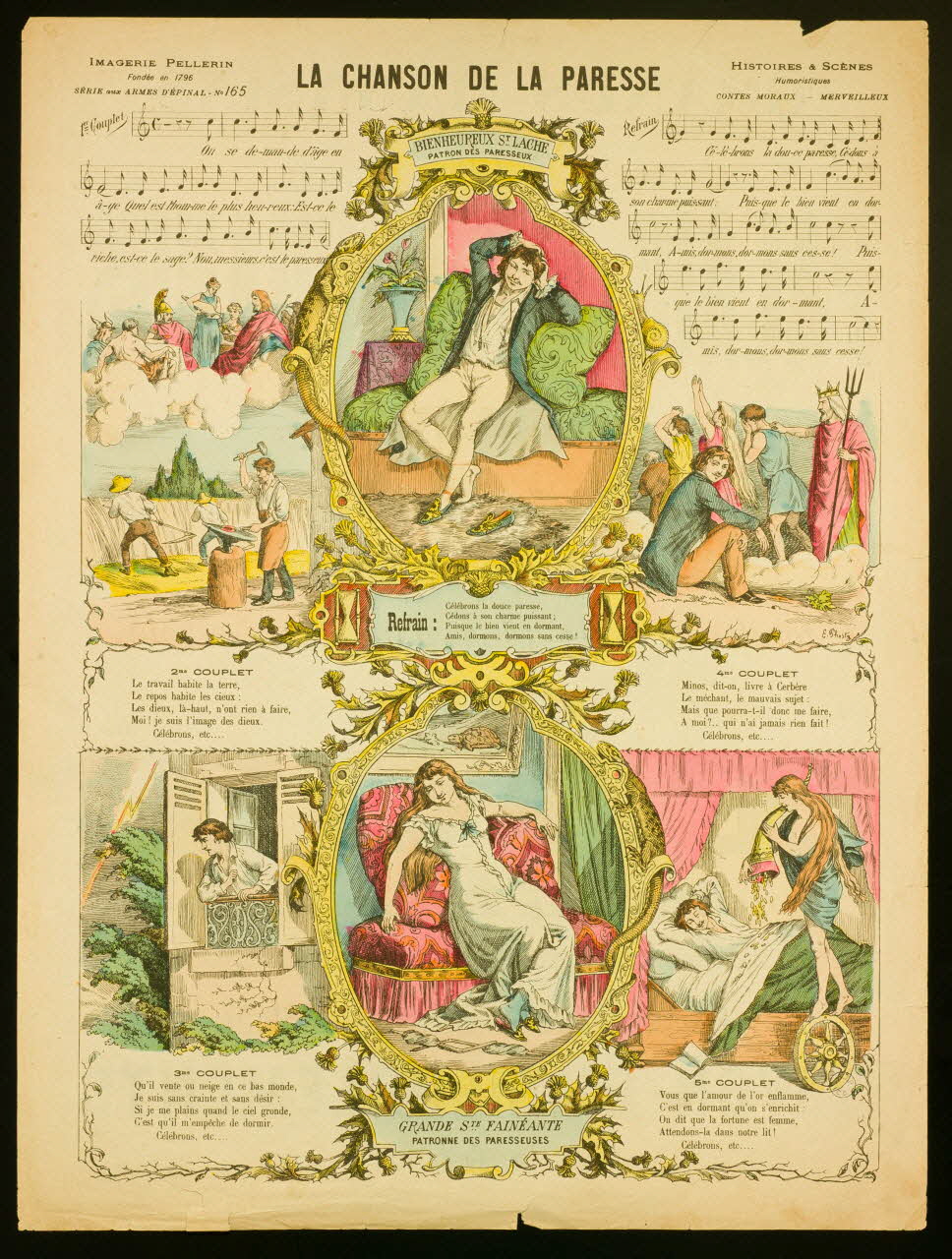 Phosty E. ; Pellerin à compartiments LA CHANSON DE LA PARESSE Lorraine, France 1895 1998.37.67 Photo