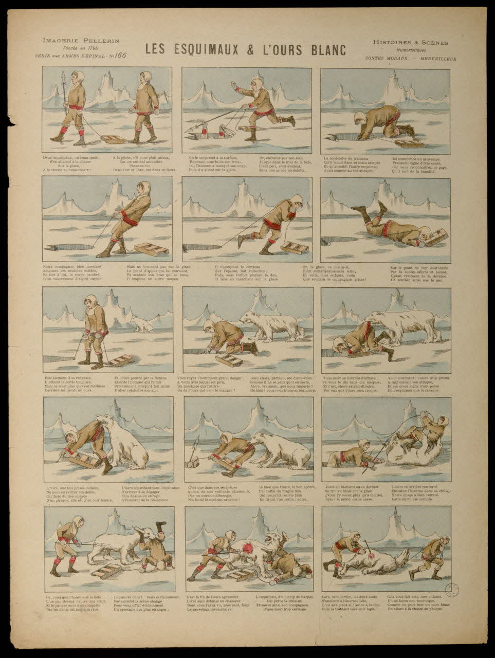 Pellerin estampe LES ESQUIMAUX & L'OURS BLANC Lorraine, France 1895 1998.37.68 Photo