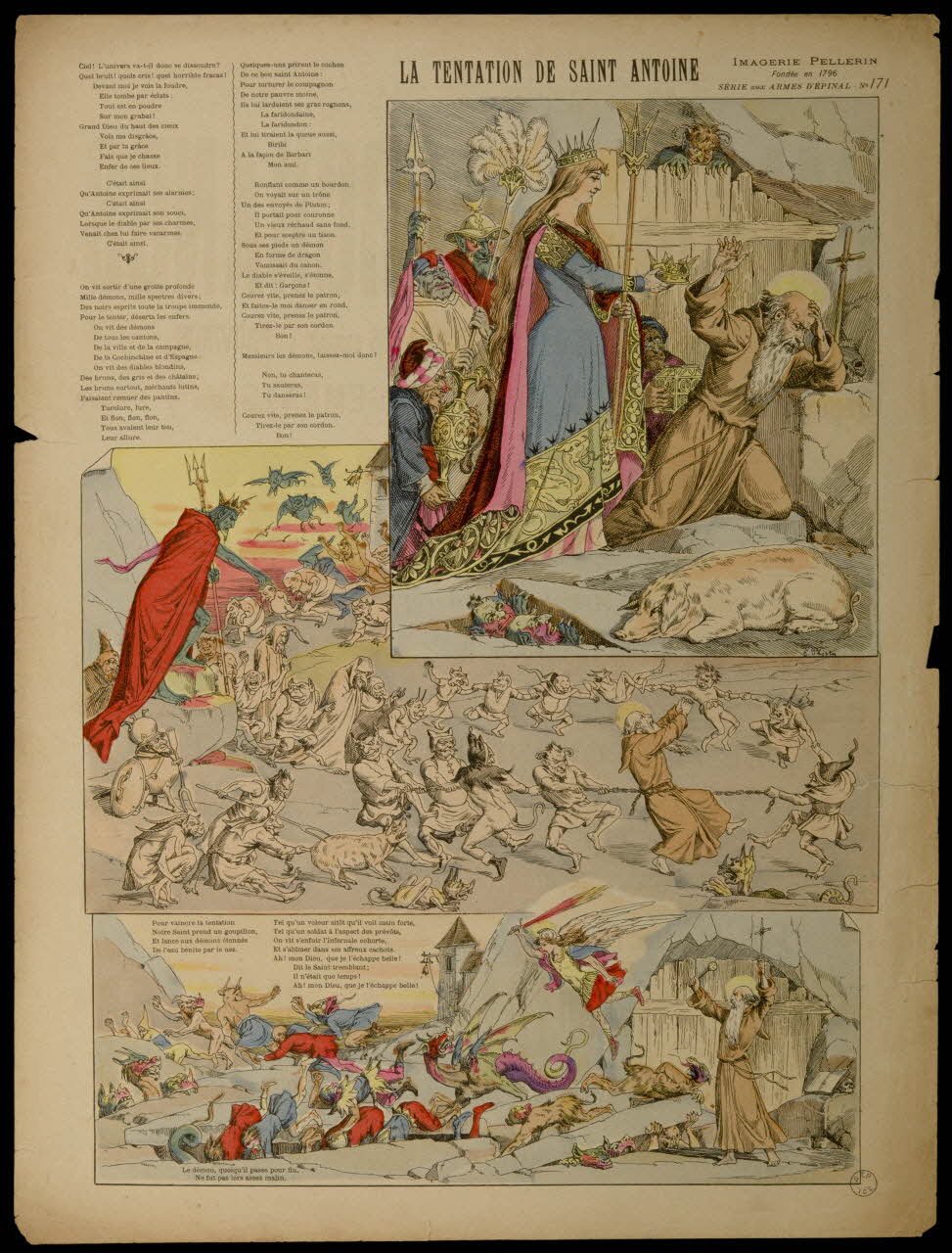 Phosty E. ; Pellerin estampe LA TENTATION DE SAINT ANTOINE Lorraine, France 1895 1998.37.73 Photo