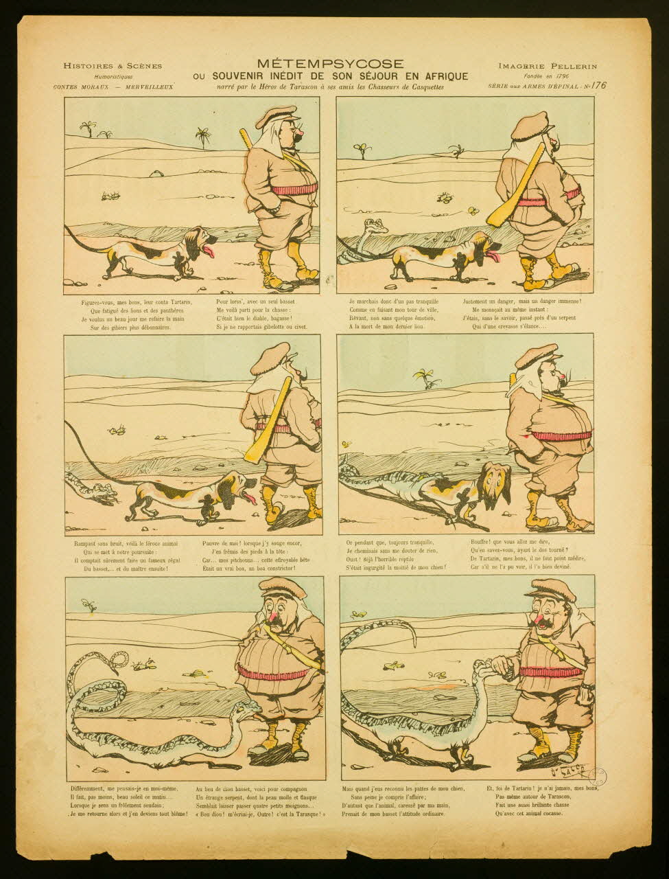 O'Galop ; Pellerin à compartiments (2 x 3) METEMPSYCOSE  OU SOUVENIR INEDIT DE SON SEJOUR EN AFRIQUE Lorraine, France 1896 1998.37.77 Photo