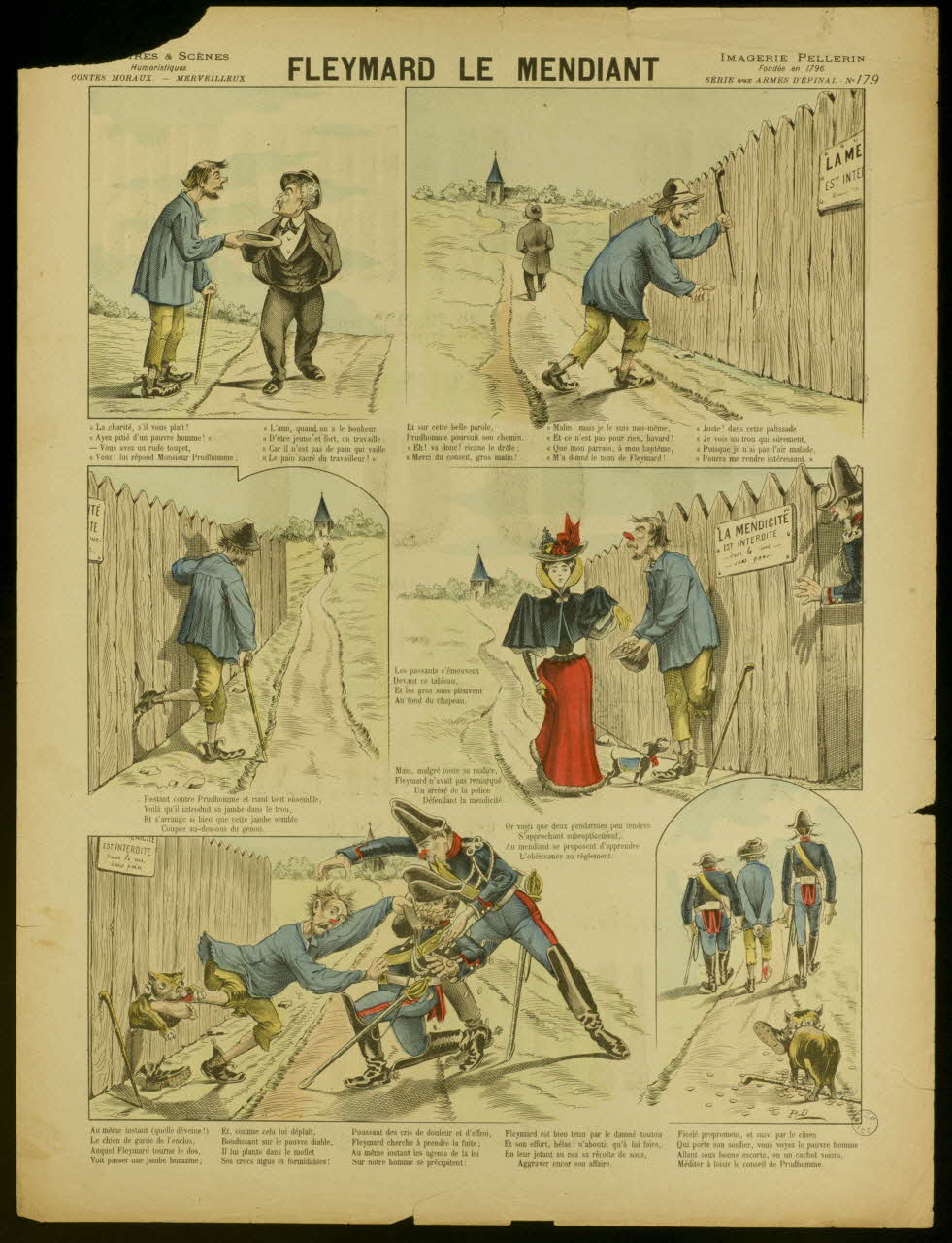 Dousy'Nell P. ; Pellerin estampe FLEYMARD LE MENDIANT Lorraine, France 1896 1998.37.78 Photo