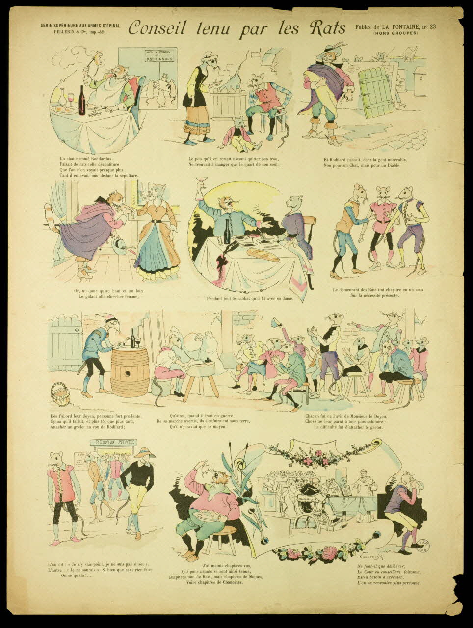 Lamouche ; Pellerin image d'Epinal Conseil tenu par les Rats Lorraine, France 1890 1998.37.8 Photo