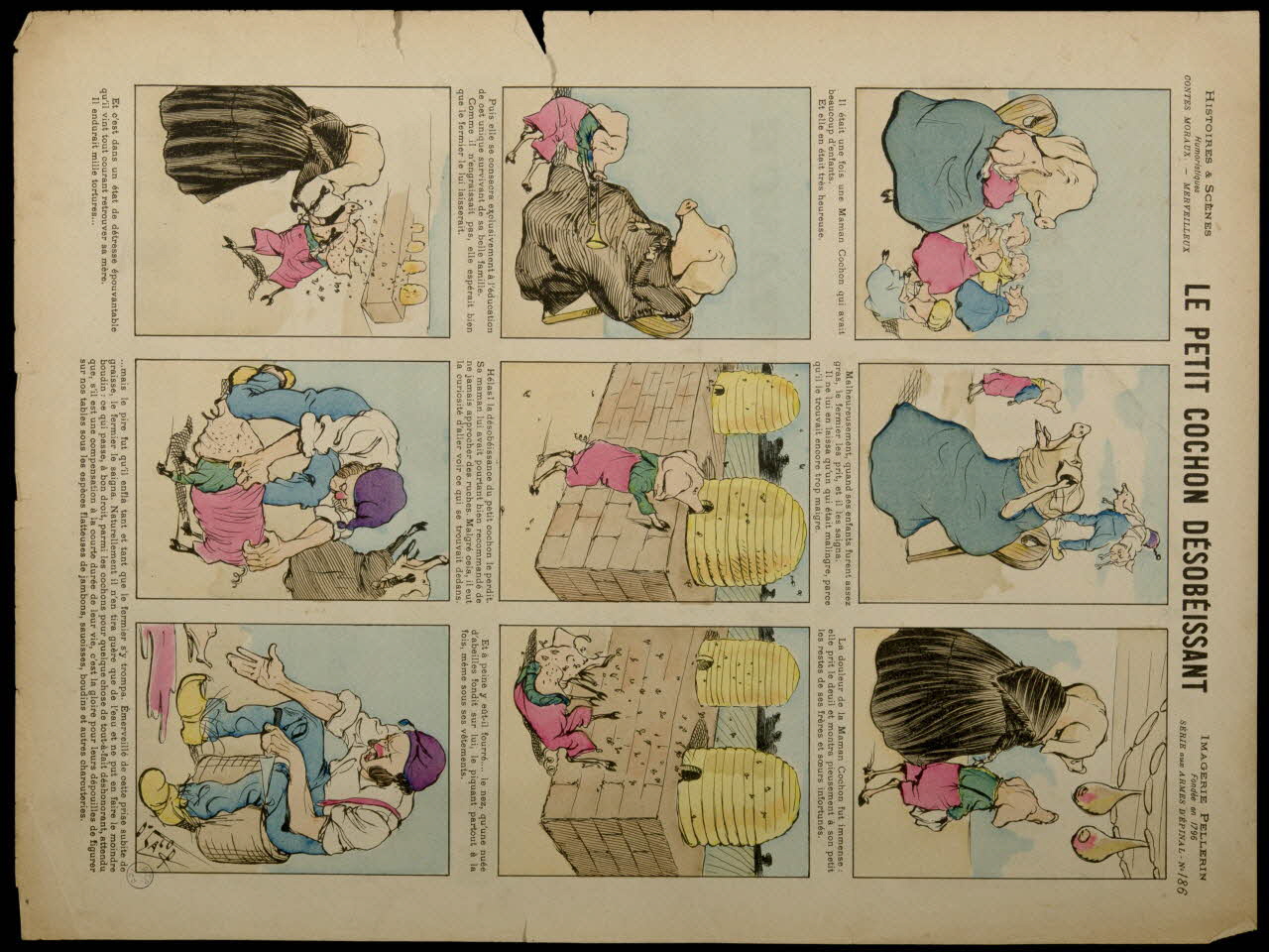 O'Galop ; Pellerin estampe LE PETIT COCHON DESOBEISSANT Lorraine, France 1896 1998.37.86 Photo