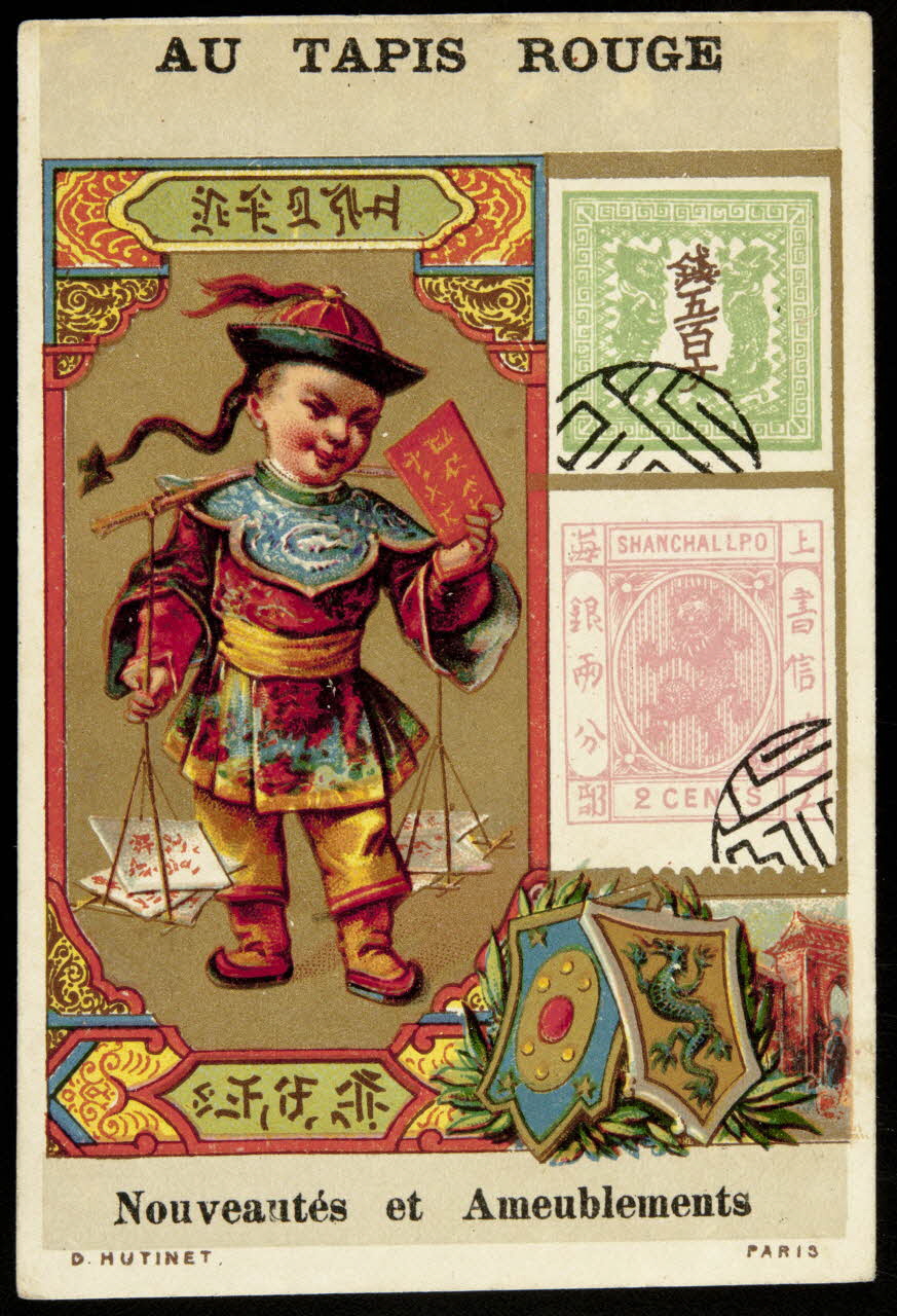 D. Hutinet carte réclame Facteur chinois Paris 1880-1890 1998.77.107.1 Photo