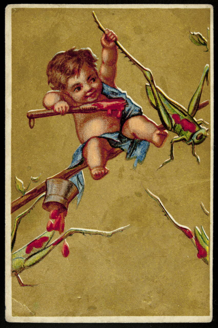 carte réclame Enfant attrapant une sauterelle 1998.77.109.2 Photo