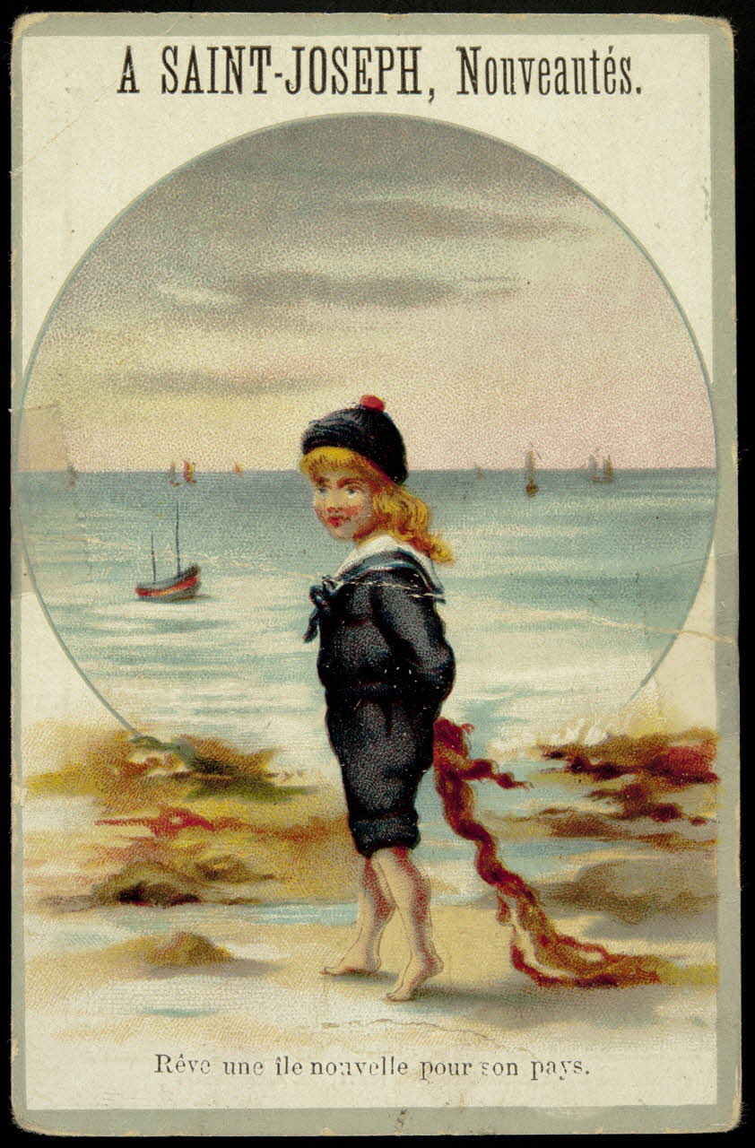 carte réclame Rêve d'une île nouvelle pour son pays. 1998.77.120.1 Photo
