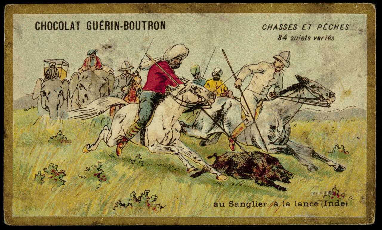 carte réclame CHASSES ET PECHES  au Sanglier à la lance (Inde) 1998.77.135.20 Photo