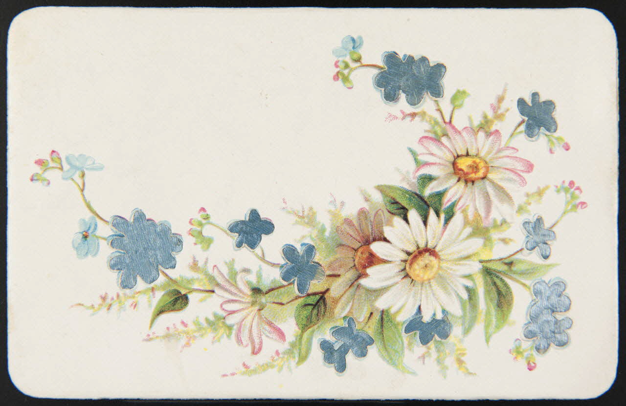 carte réclame Tasse décorée de fleurs bleues 1998.77.163.1 Photo