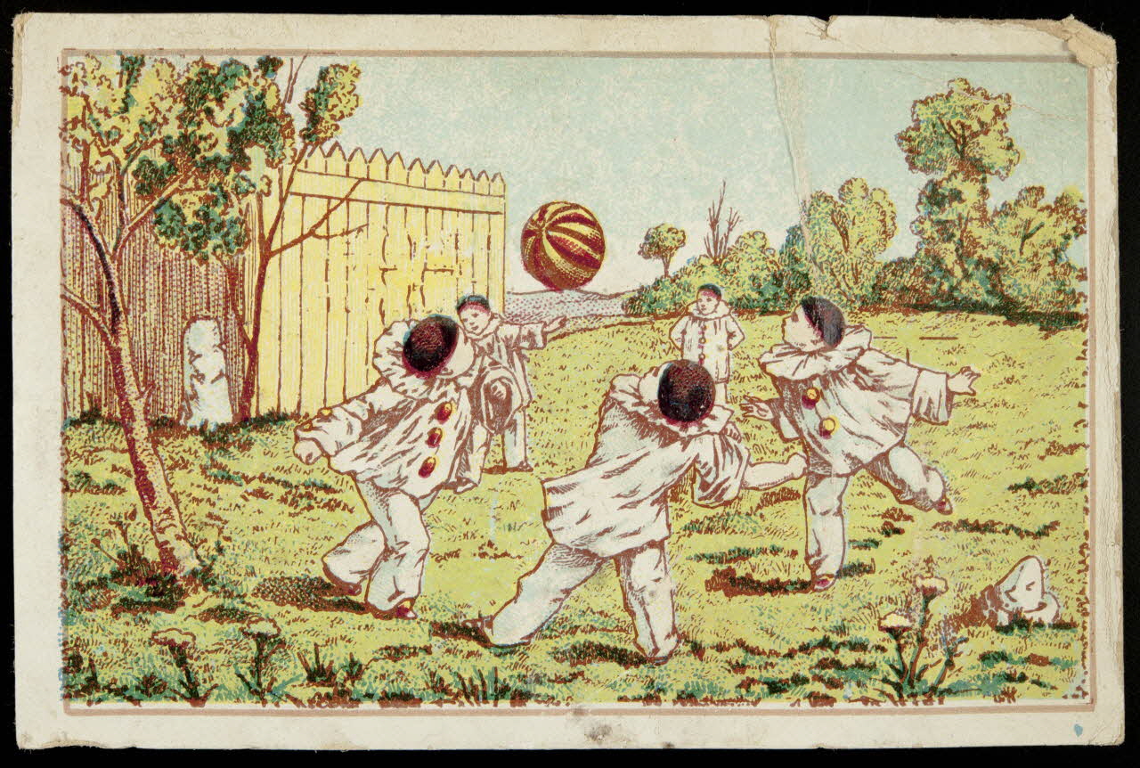 carte réclame Pierrots jouant aux ballons 1998.77.164.3 Photo