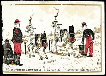 carte réclame LES VOITURES AUTOMOBILES L'avoine de la Cavalerie automobile. 1998.77.199.2 Photo