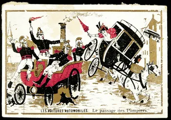 carte réclame LES VOITURES AUTOMOBILES Le passage des Pompiers. 1998.77.199.4 Photo