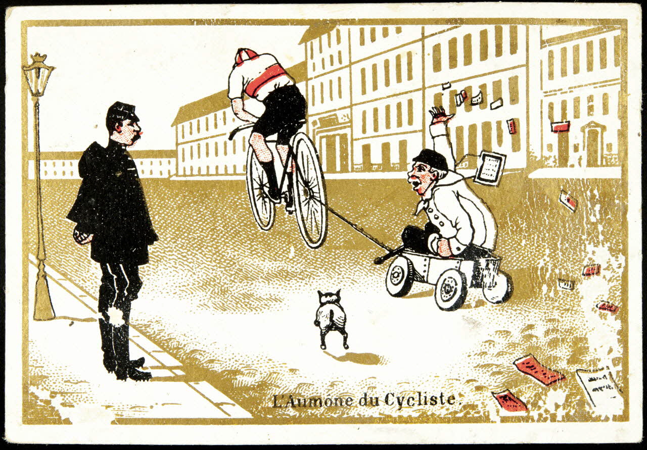 carte réclame L'Aumône du Cycliste. 1998.77.200.3 Photo