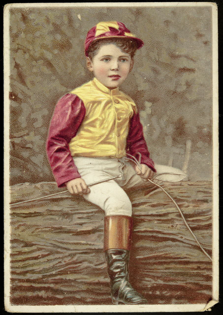 carte réclame Petit garçon en tenue de jockey 1998.77.203.11 Photo