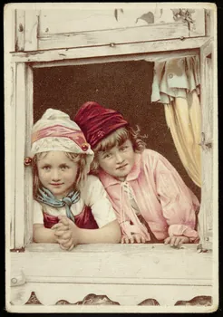 carte réclame Enfants à la fenêtre 1998.77.203.14  Photo