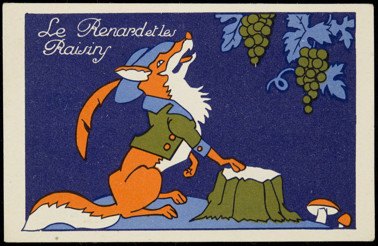 carte réclame Le Renard et les  Raisins 1998.77.208.1 Photo