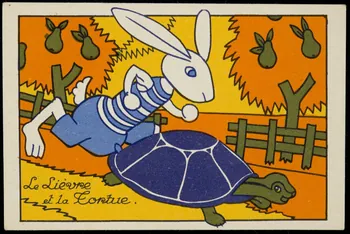 carte réclame Le Lièvre  et la Tortue. 1998.77.208.2 Photo