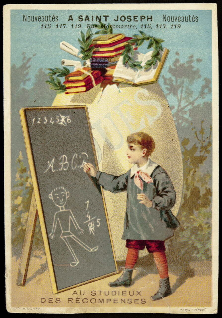 Henri Sicard carte réclame AU STUDIEUX  DES RECOMPENSES Paris 1884-1890 1998.77.215.6 Photo