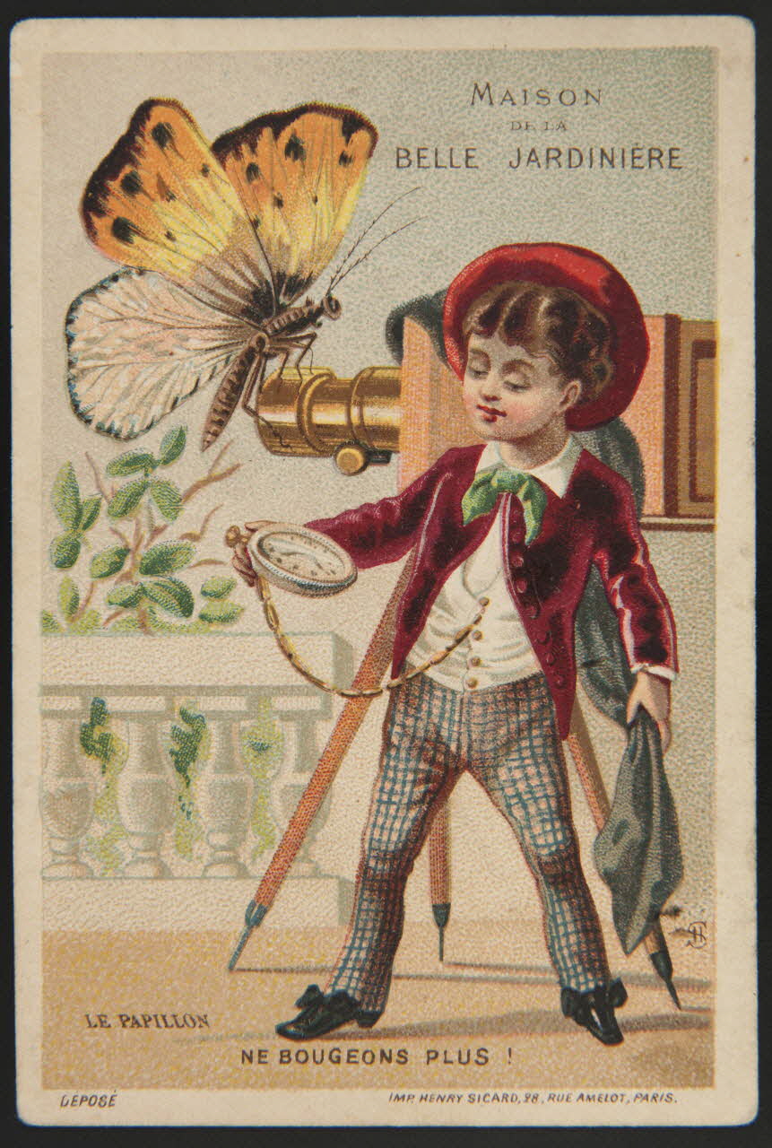 Henri Sicard carte réclame LE PAPILLON  NE BOUGEONS PLUS Paris 1884-1890 1998.77.216.1 Photo