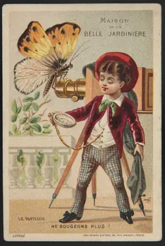 Henri Sicard carte réclame LE PAPILLON  NE BOUGEONS PLUS Paris 1884-1890 1998.77.216.1 Photo