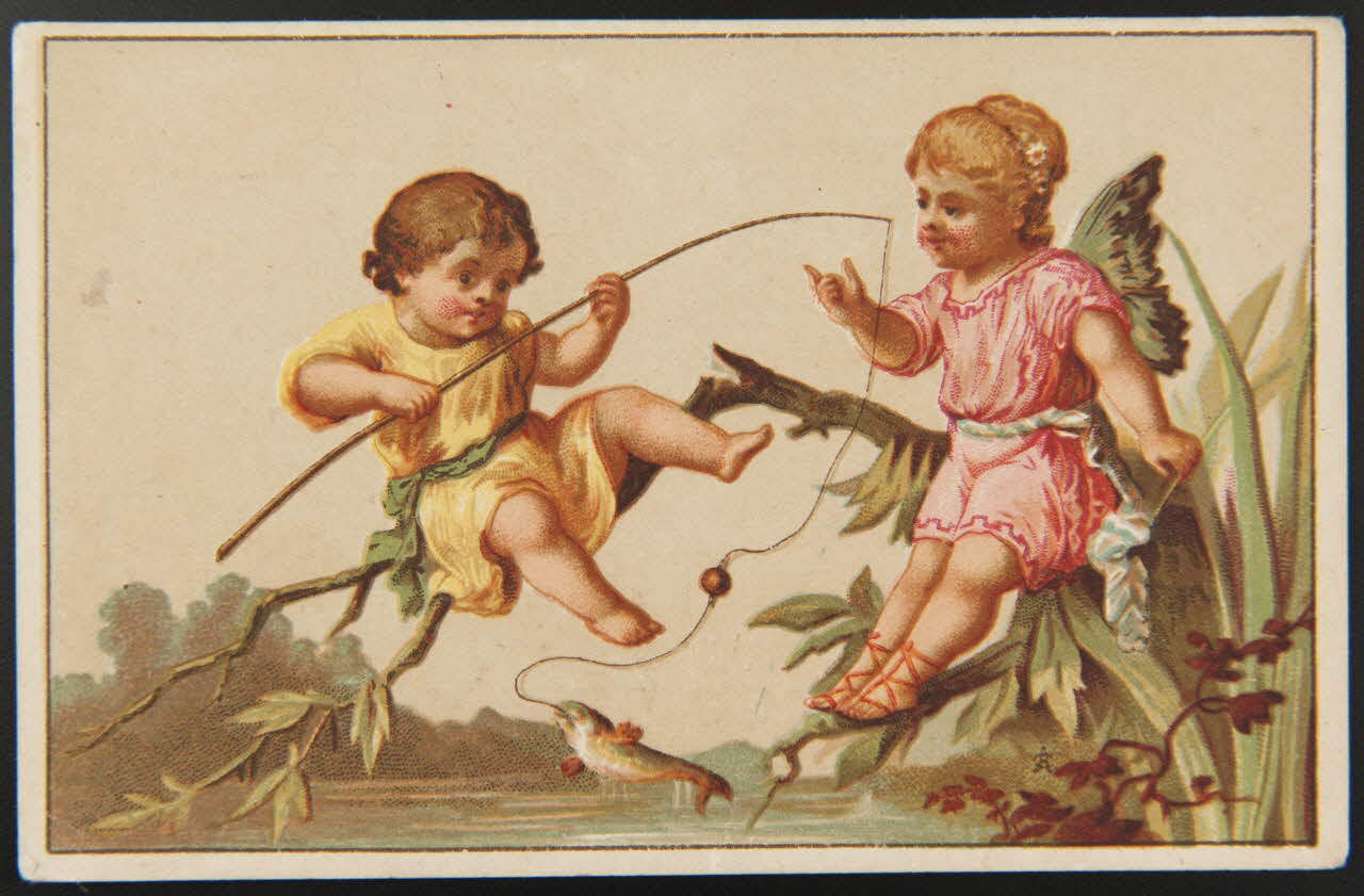 carte réclame Petit pêcheur tombant dans l'eau 1998.77.231.1 Photo