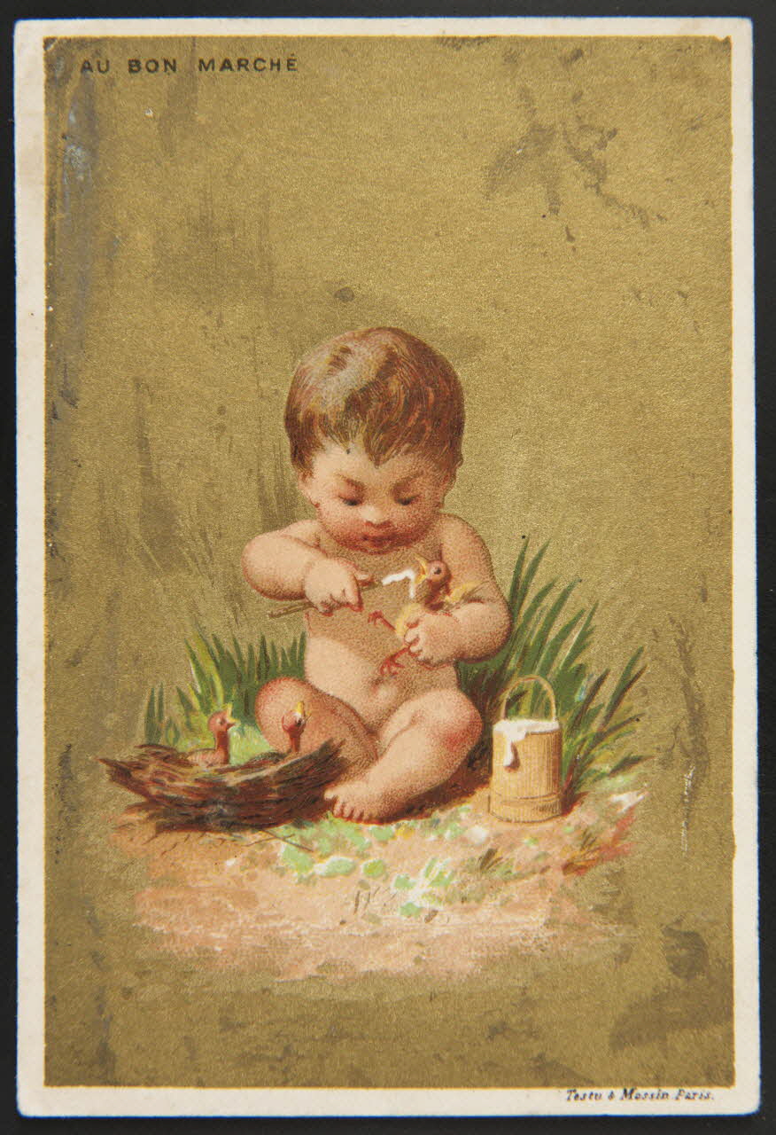 carte réclame Enfant nourissant un oisillon 1998.77.253.2 Photo