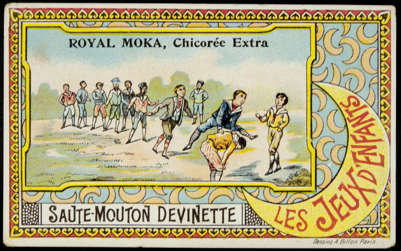 A. Billon carte réclame LES JEUX D'ENFANTS  SAUTE MOUTON DEVINETTE Paris 1900-1915 1998.77.268.3 Photo
