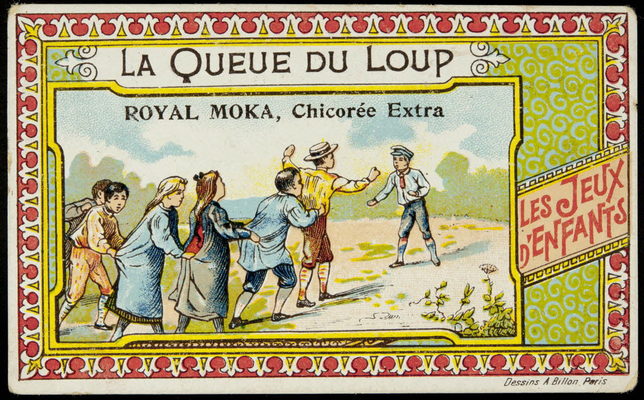 A. Billon carte réclame LES JEUX D'ENFANTS  LA QUEUE DU LOUP Paris 1900-1915 1998.77.268.5 Photo