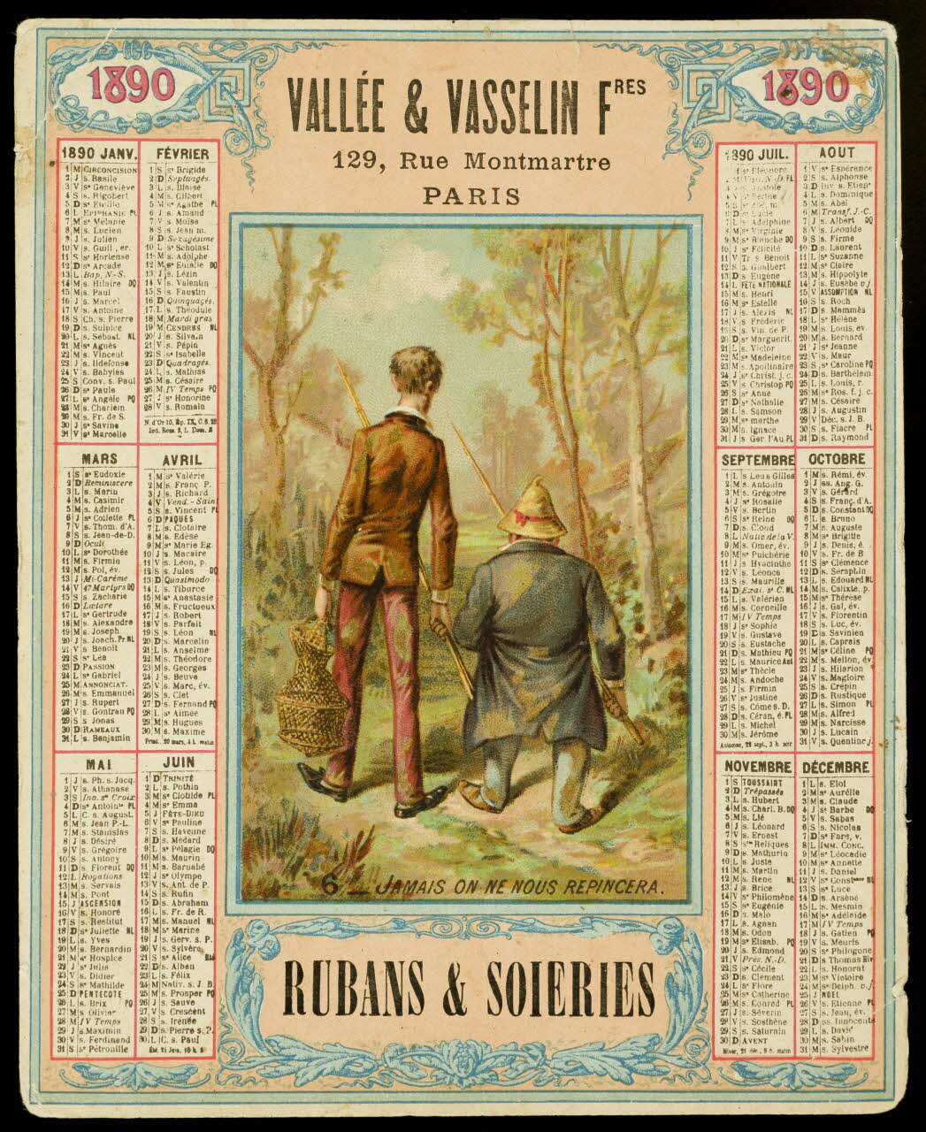 carte réclame 6_ JAMAIS ON NE NOUS REPINCERA  1890 Paris 1890 1998.77.274.1 Photo