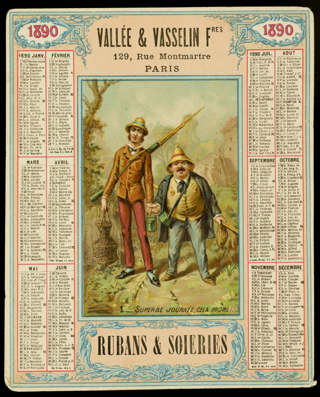 carte réclame 1_ SUPERBE JOURNÉE, CELA PROMET.  1890 Paris 1890 1998.77.274.2 Photo