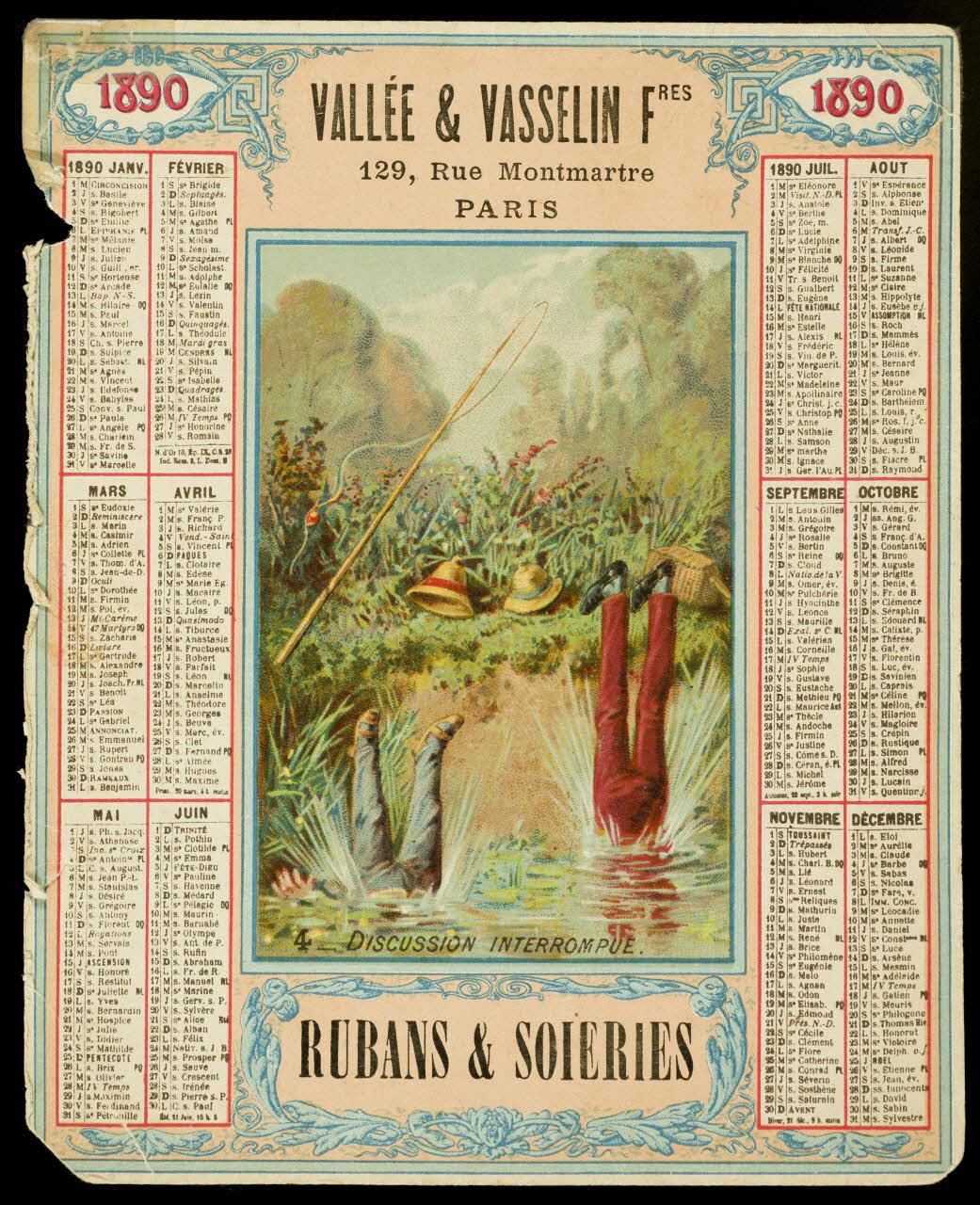 carte réclame 4_ DISCUSSION INTERROMPUE.  1890 Paris 1890 1998.77.274.3 Photo