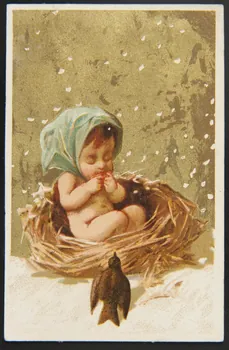 carte réclame Enfant dans un nid 1998.77.281.2  Photo