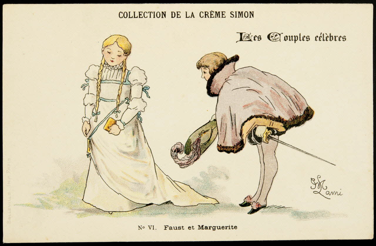 carte réclame Les Couples célèbres  N°VI. Faust et Marguerite 1998.77.294.1 Photo