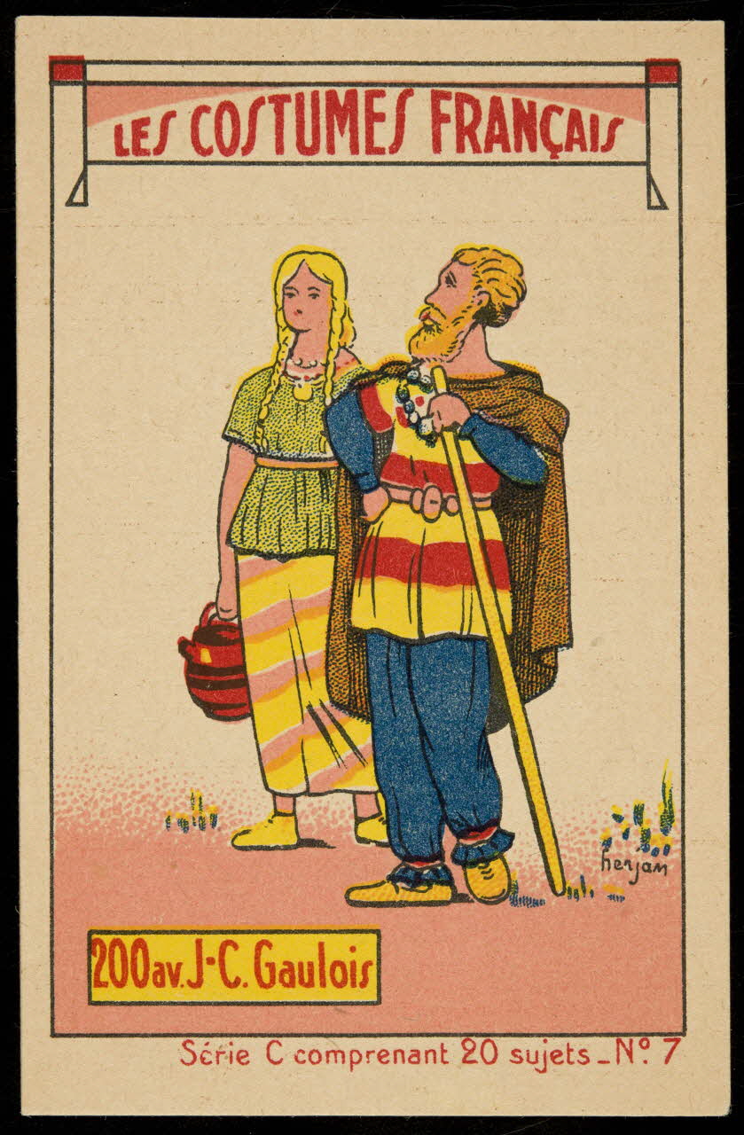 carte réclame LES COSTUMES FRANCAIS  200 av. J.C. Gaulois 1998.77.307.1 Photo