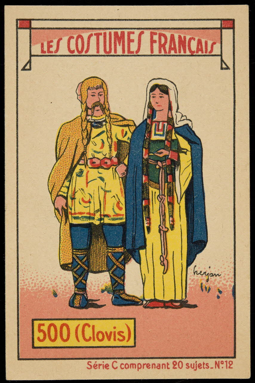 carte réclame LES COSTUMES FRANCAIS  500 (Clovis) 1998.77.307.2 Photo