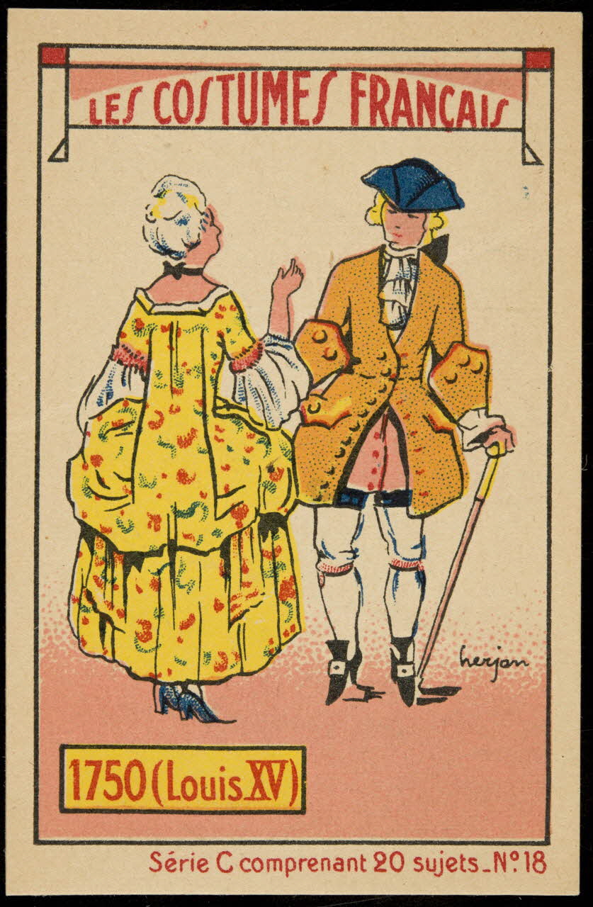 carte réclame LES COSTUMES FRANCAIS  1750 (Louis XV) 1998.77.307.5 Photo