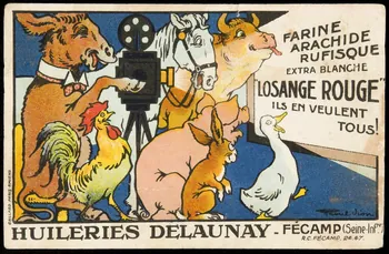 carte réclame Des animaux font une projection de film 1998.77.325.1 Photo