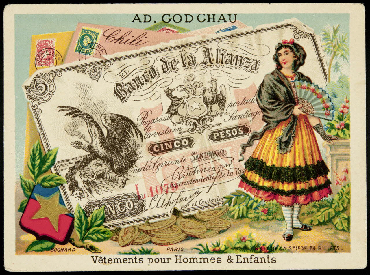 Bognard carte réclame chromo Paris 1885-1895 1998.77.338.5 Photo