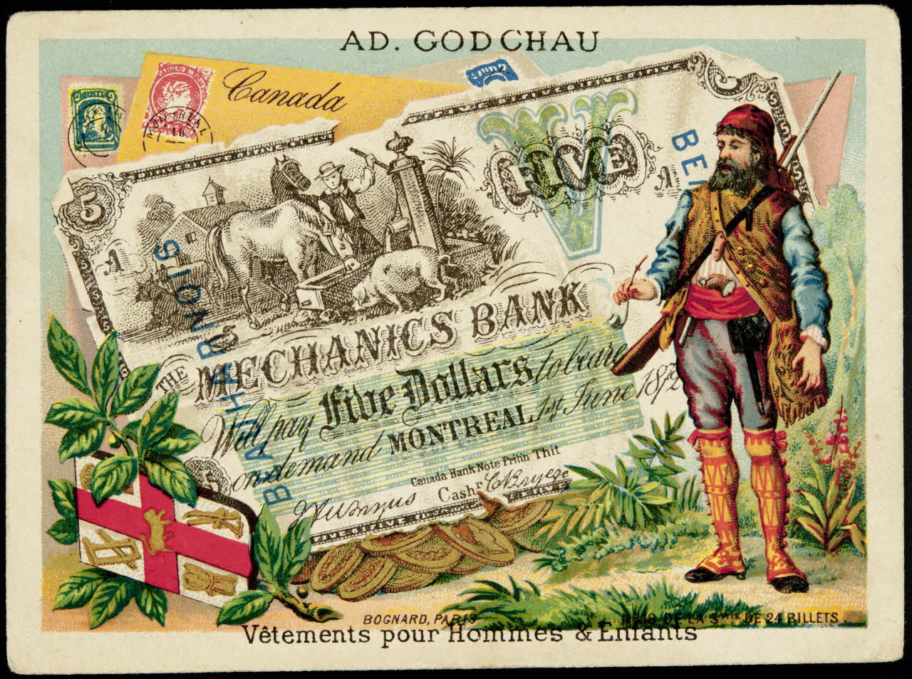 Bognard carte réclame chromo Paris 1885-1895 1998.77.338.6 Photo