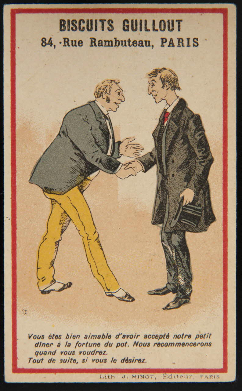 carte réclame Vous êtes bien aimable [...] si vous le désirez Paris 1889-1914 1998.77.53.8 Photo