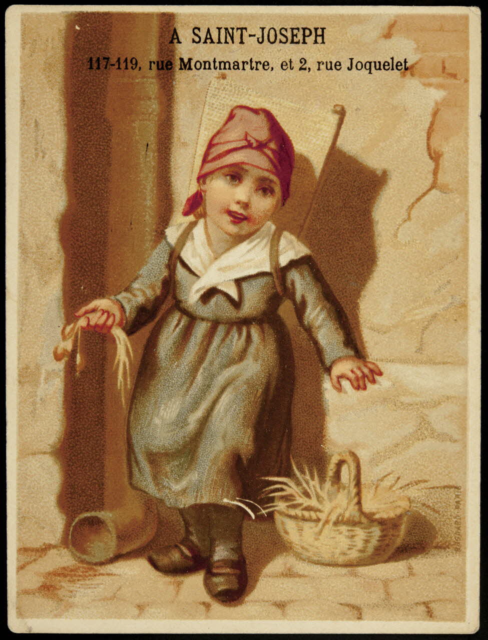 Bognard carte réclame Petite marchande de rue Paris 1876-1890 1998.77.82.3 Photo