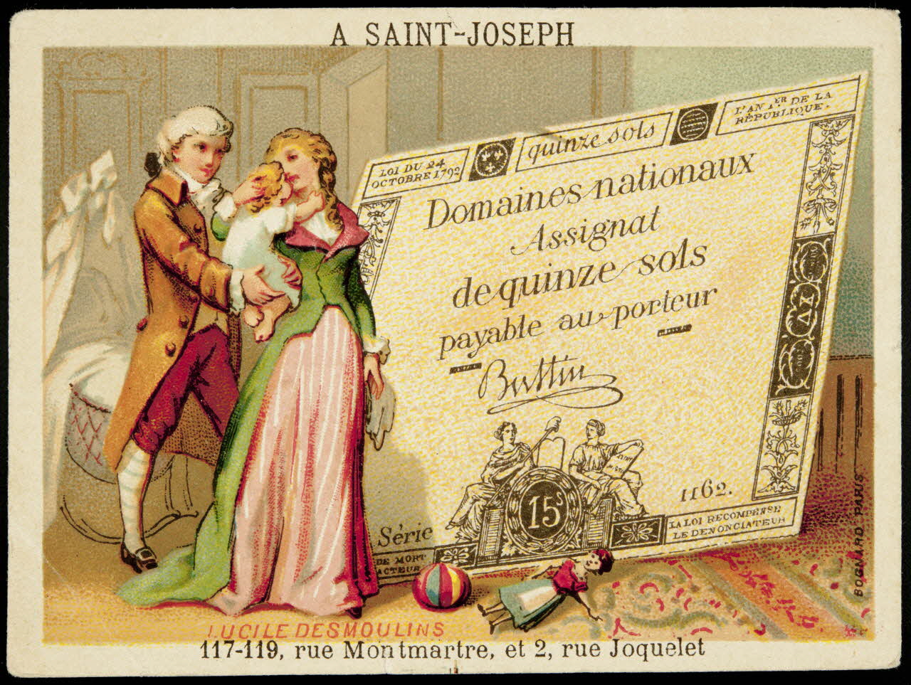 Bognard carte réclame LUCILE DESMOULINS Paris 1876-1890 1998.77.87.1 Photo